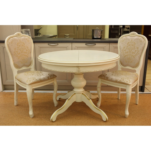 Стол обеденный круглый на одной ноге, диаметр 100см