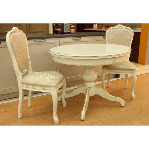 Стол обеденный круглый на одной ноге, диаметр 100см