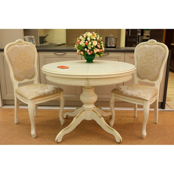 Стол обеденный круглый на одной ноге, диаметр 100см