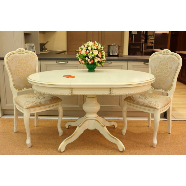 Стол обеденный круглый на одной ноге, диаметр 100см