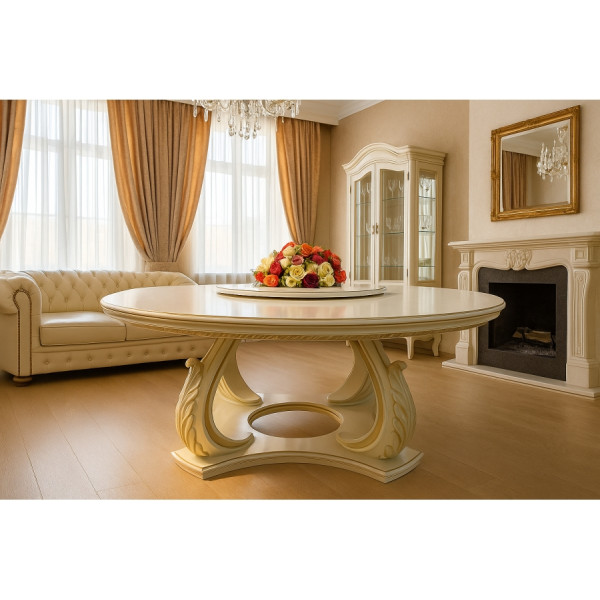 Большой круглый стол с менажницей