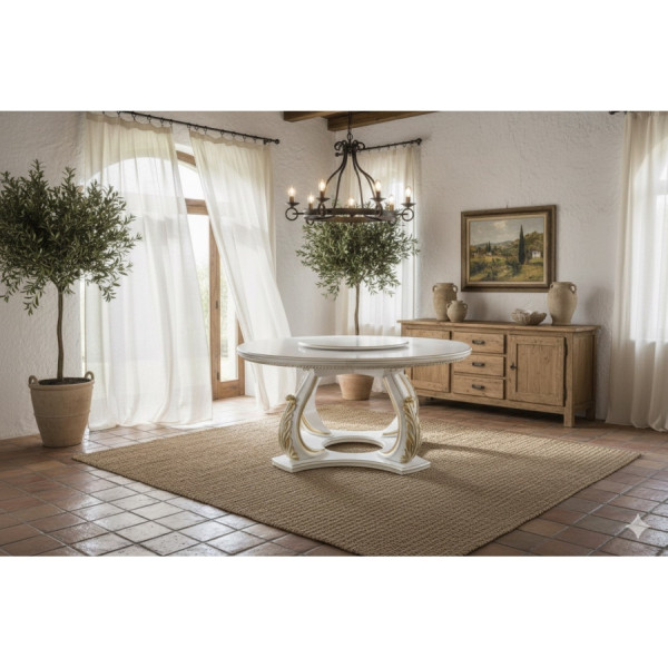 Большой круглый стол с менажницей