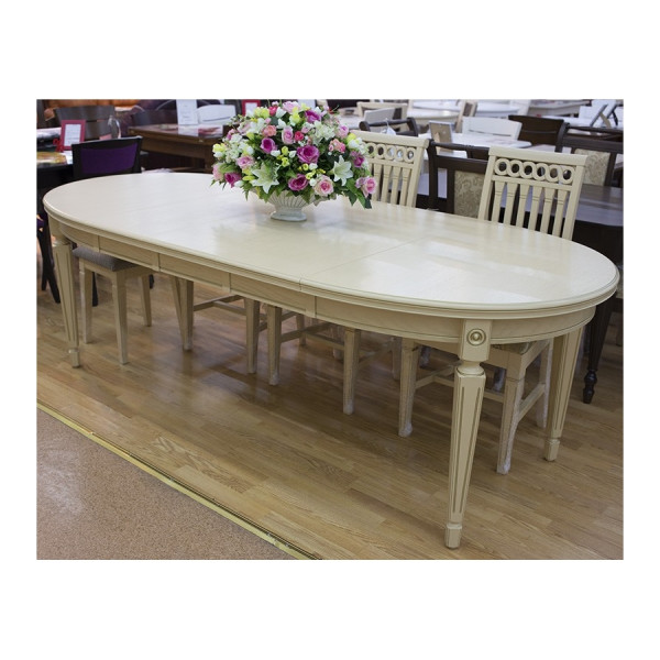 Стол обеденный раскладной овальный с тремя вставками 100*130/169/229