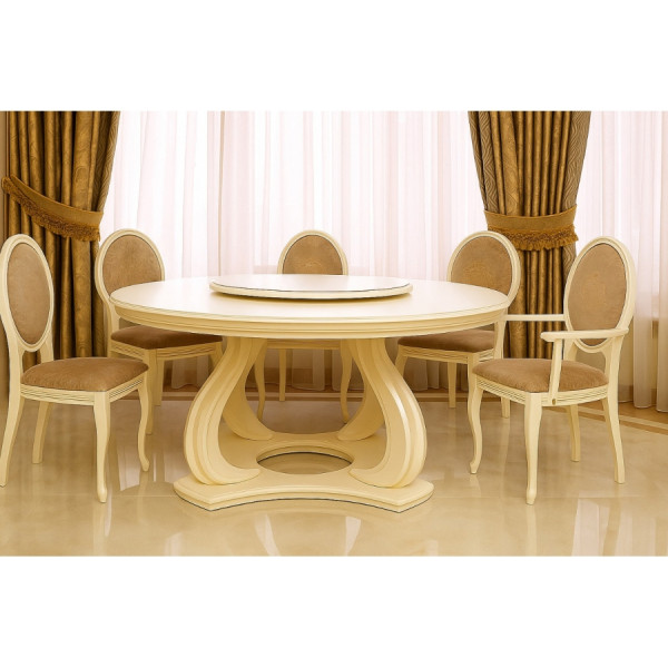 Большой круглый стол с менажницей