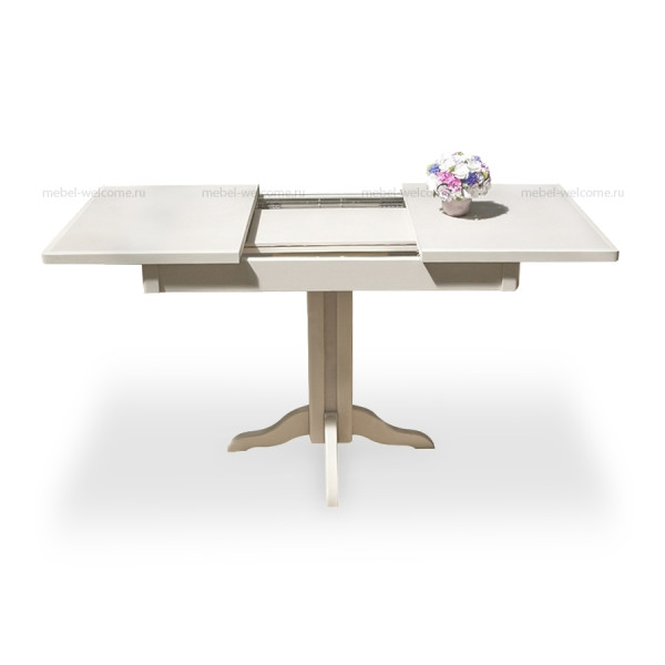 Стол Лориан 64*90/120 обеденный (кухонный) с каменной столешницей (керамогранит) раздвижной (раскладной) на одной ножке - Мебель