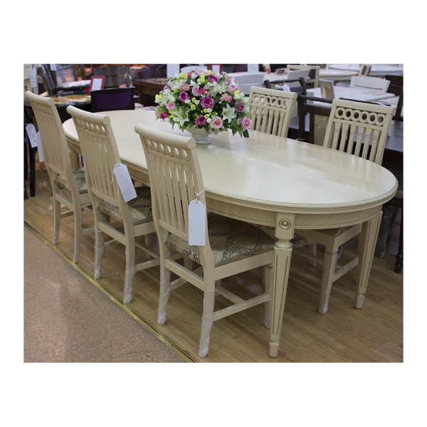 Стол обеденный раскладной овальный с тремя вставками 100*130/169/229