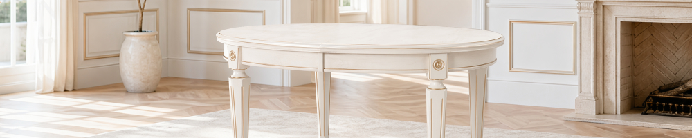 White oval tables
